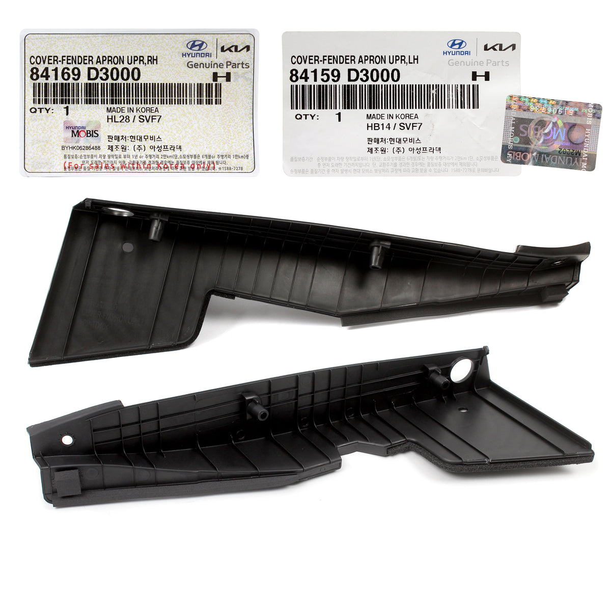 GENUINE Fender Apron Upper Covers LH &amp; RH for 16-21 Hyundai Tucson 84169D3000