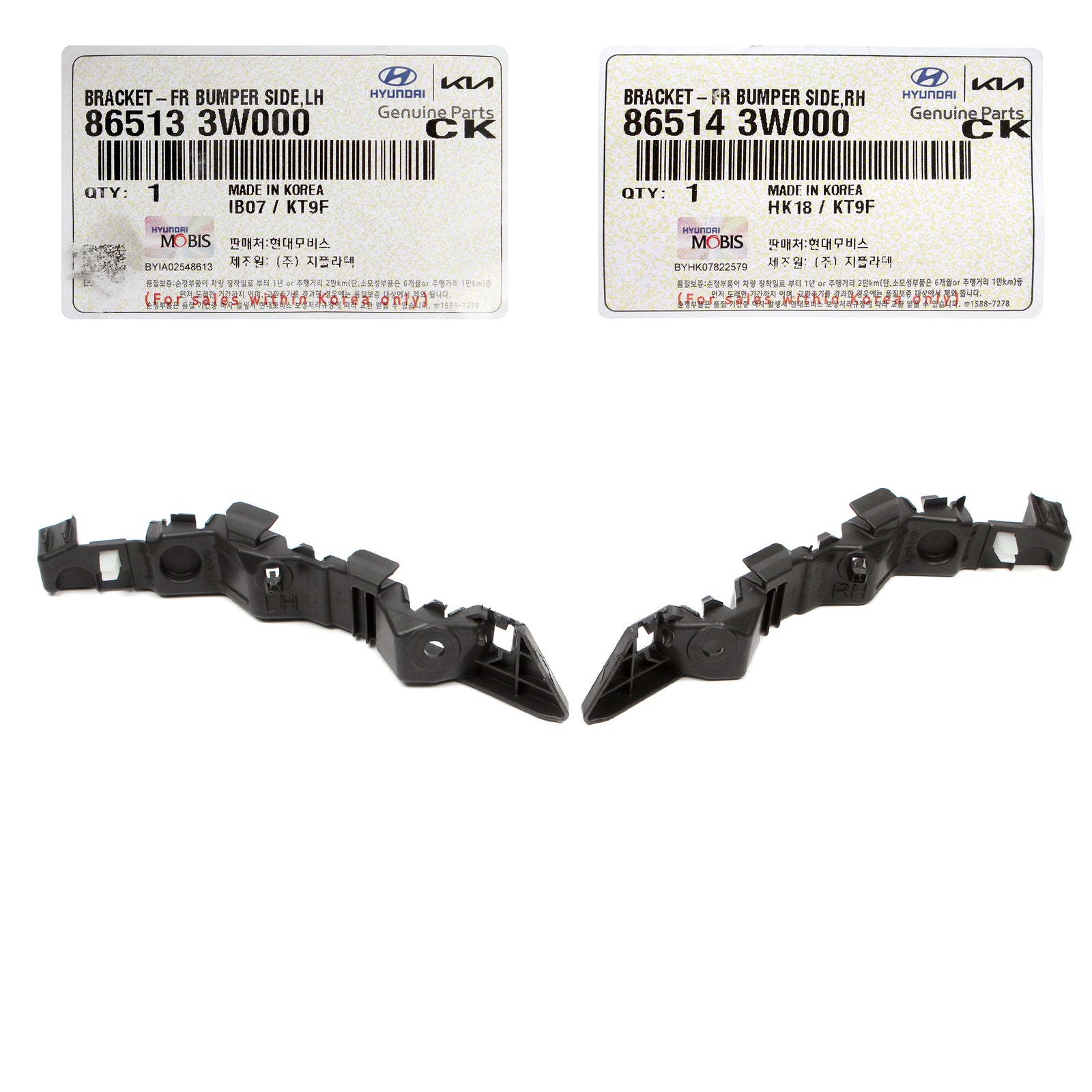 GENUINE Front Bumper Side Bracket LEFT RIGHT for 11-16 Kia Sportage 865143W000