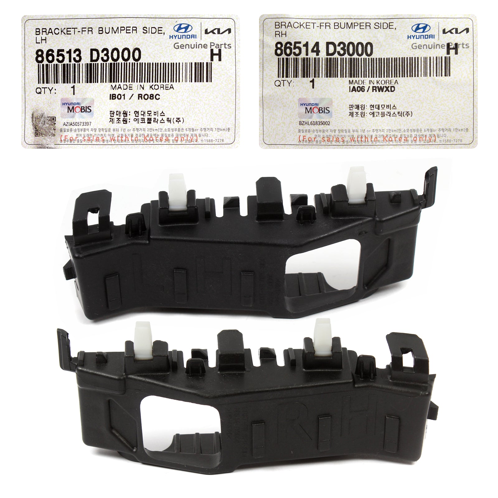 GENUINE Front Bumper Side Brackets LH & RH for 16-21 Hyundai Tucson 86514D3000