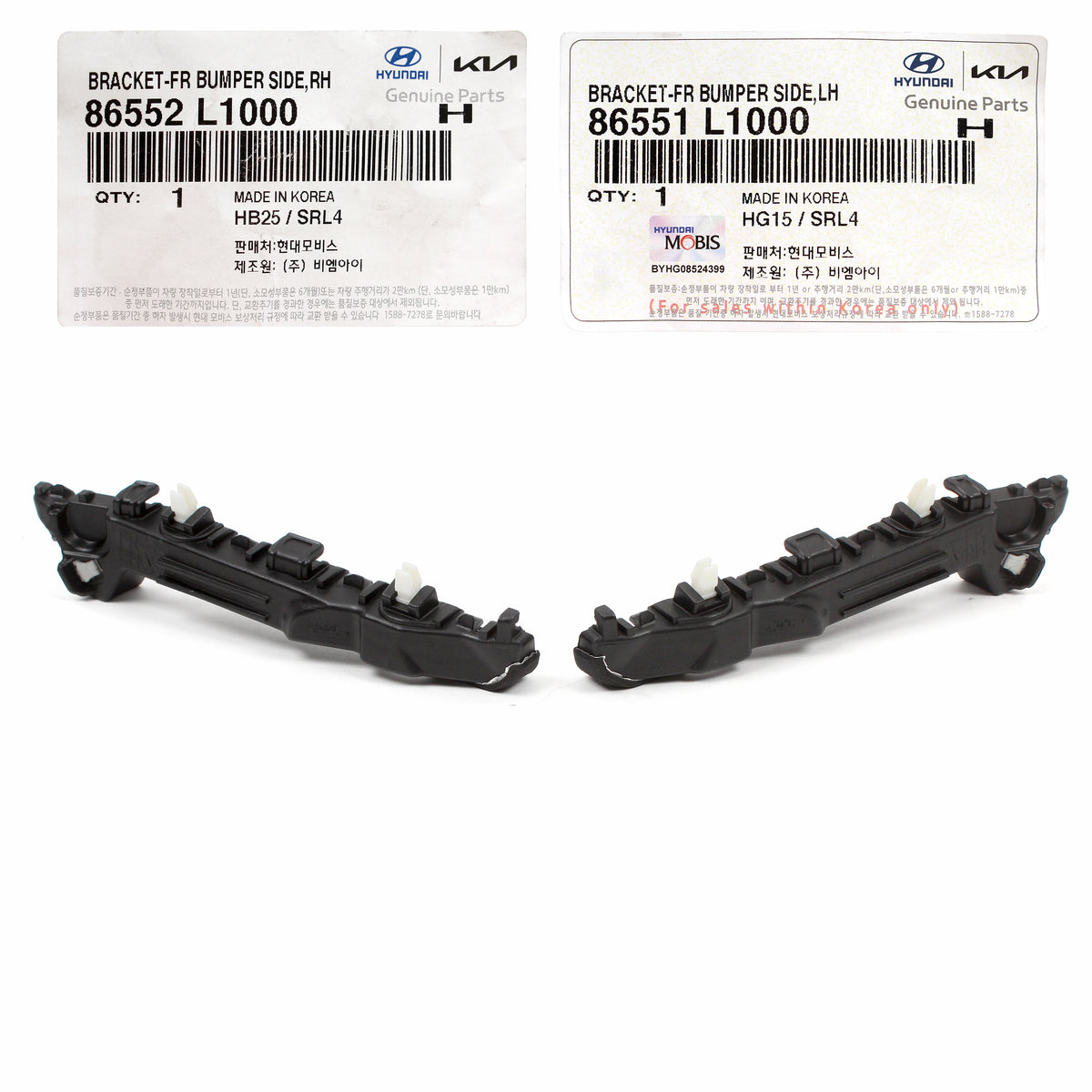 GENUINE Front Bumper Side Brackets LH &amp; RH for 20-23 Hyundai Sonata 86552L1000