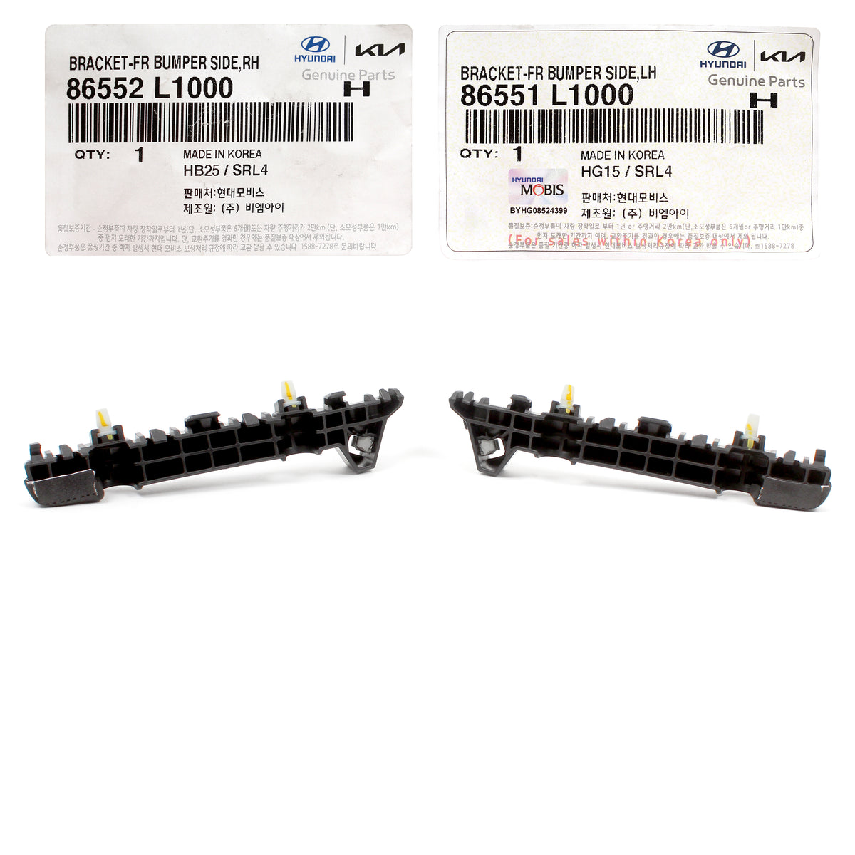 GENUINE Front Bumper Side Brackets LH &amp; RH for 20-23 Hyundai Sonata 86552L1000