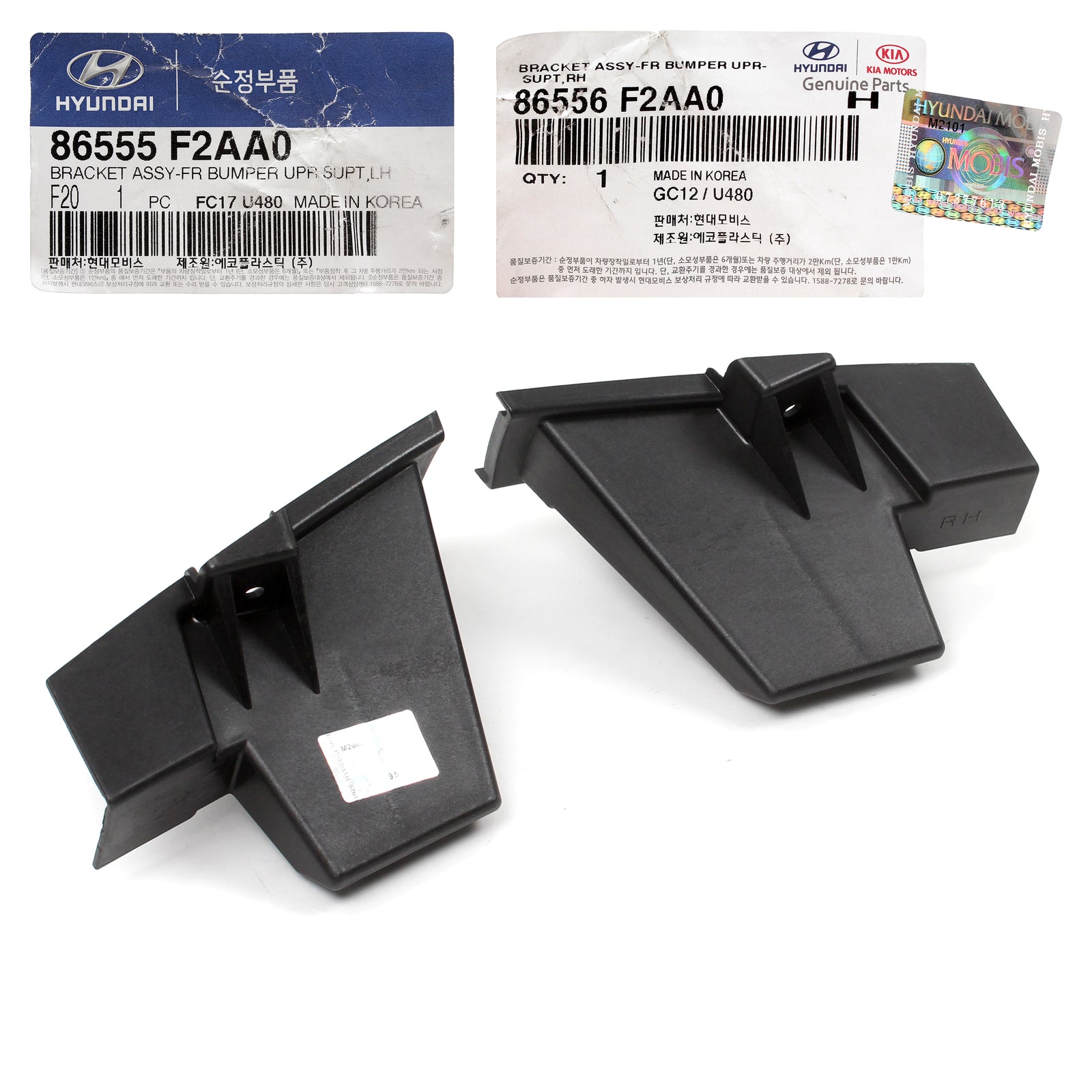 GENUINE Front Bumper Upper Brackets LH RH for 19-20 Hyundai Elantra 86556F2AA0