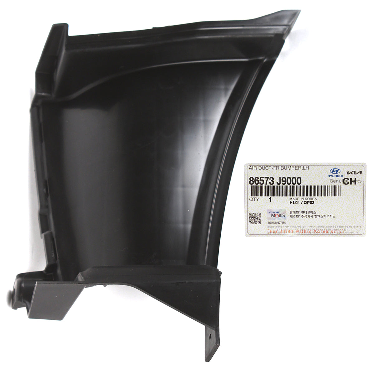 GENUINE Front Bumper Air Duct Curtain LEFT for 18-21 Hyundai Kona 86573J9000