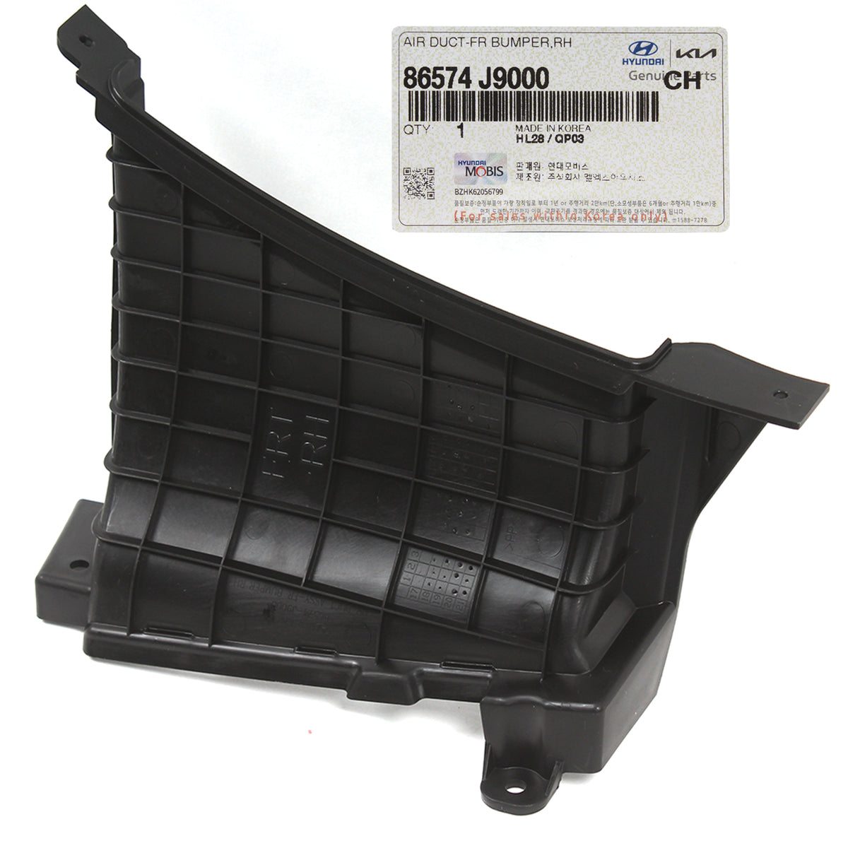 GENUINE Hyundai Kona 18-21 for Front Bumper Air Duct Curtain LH RH 86574J9000