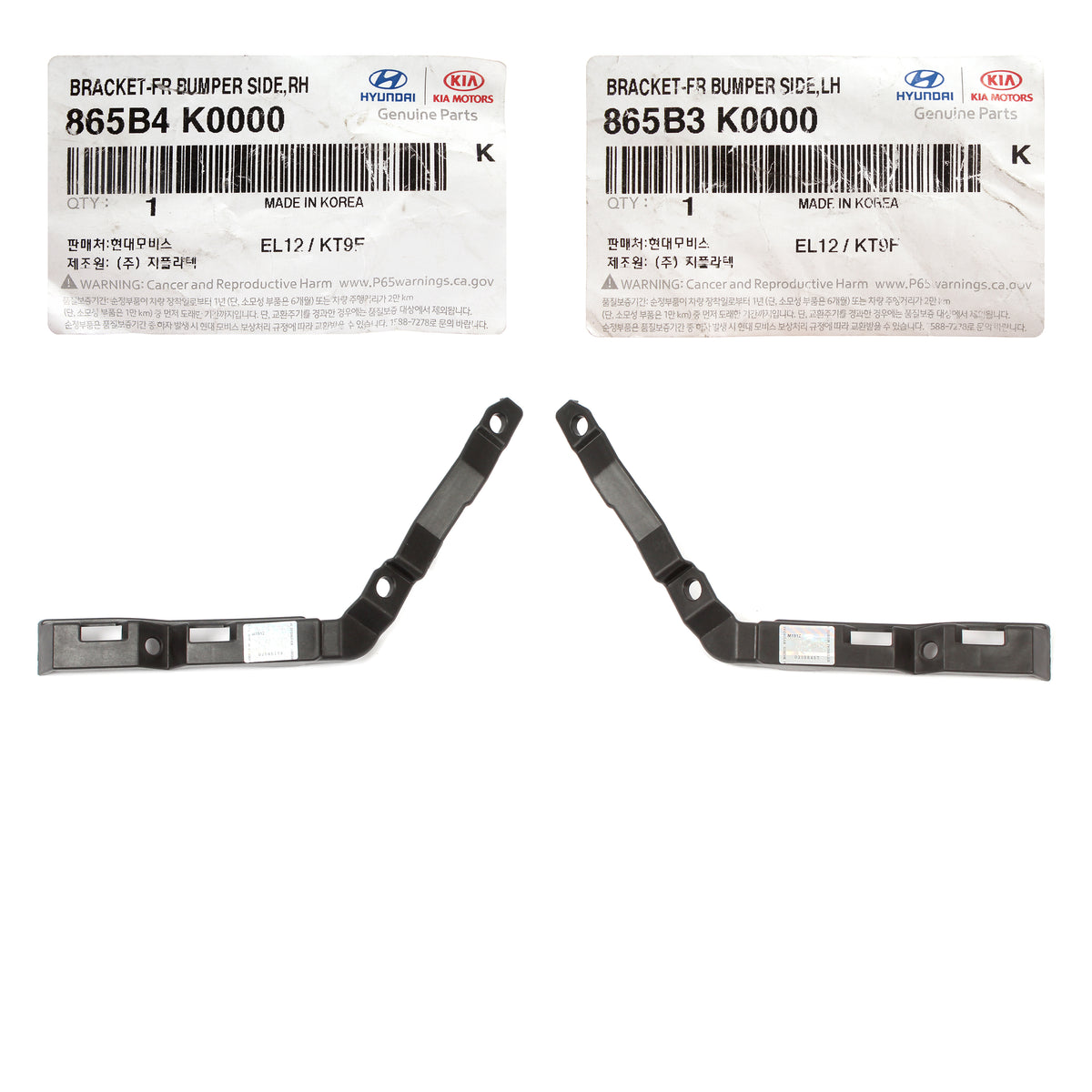 GENUINE Front Bumper Side Brackets LH &amp; RH for 2020-2021 Kia Soul 865B4K0000