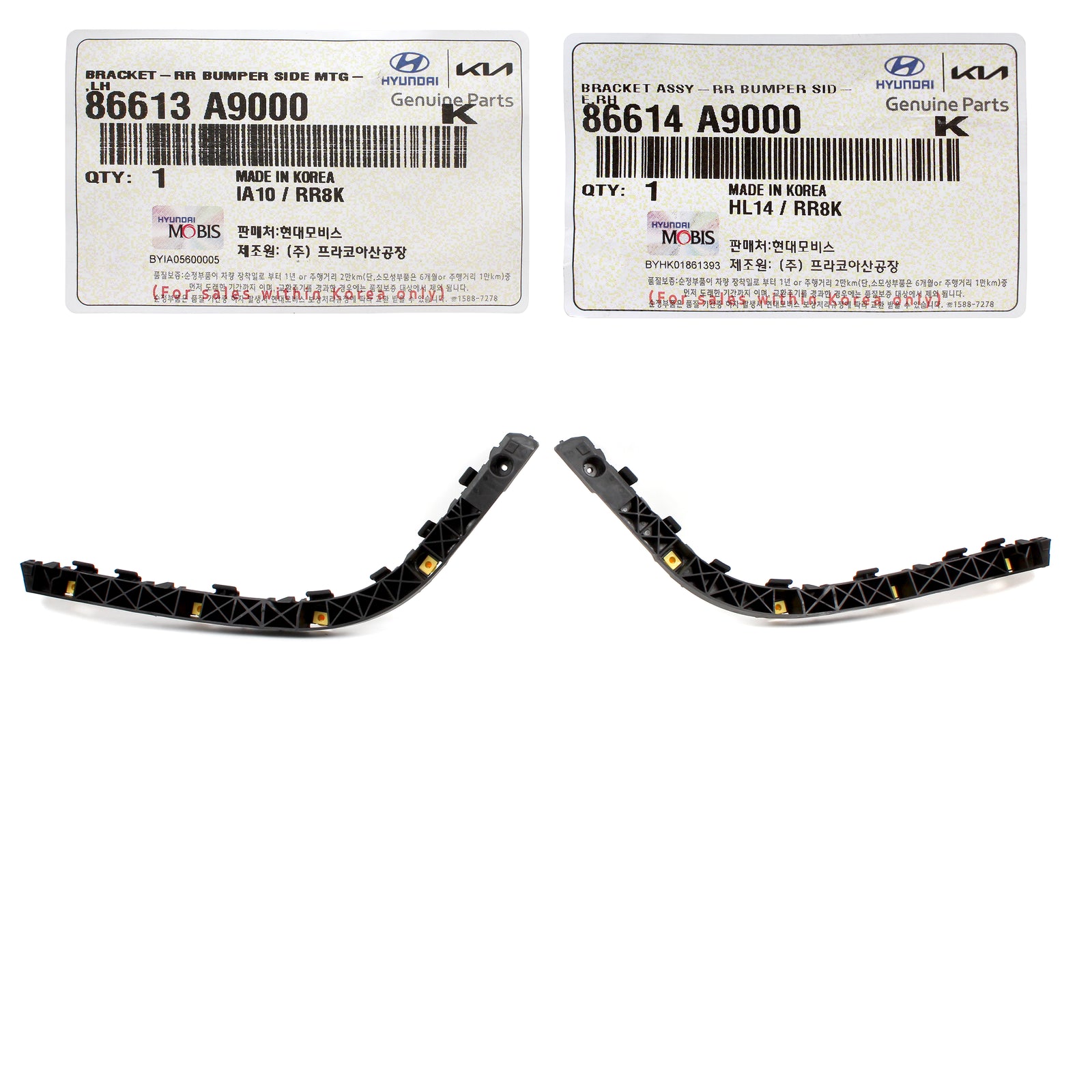 GENUINE REAR Bumper Side Brackets LEFT & RIGHT for 15-21 Kia Sedona 86614A9000