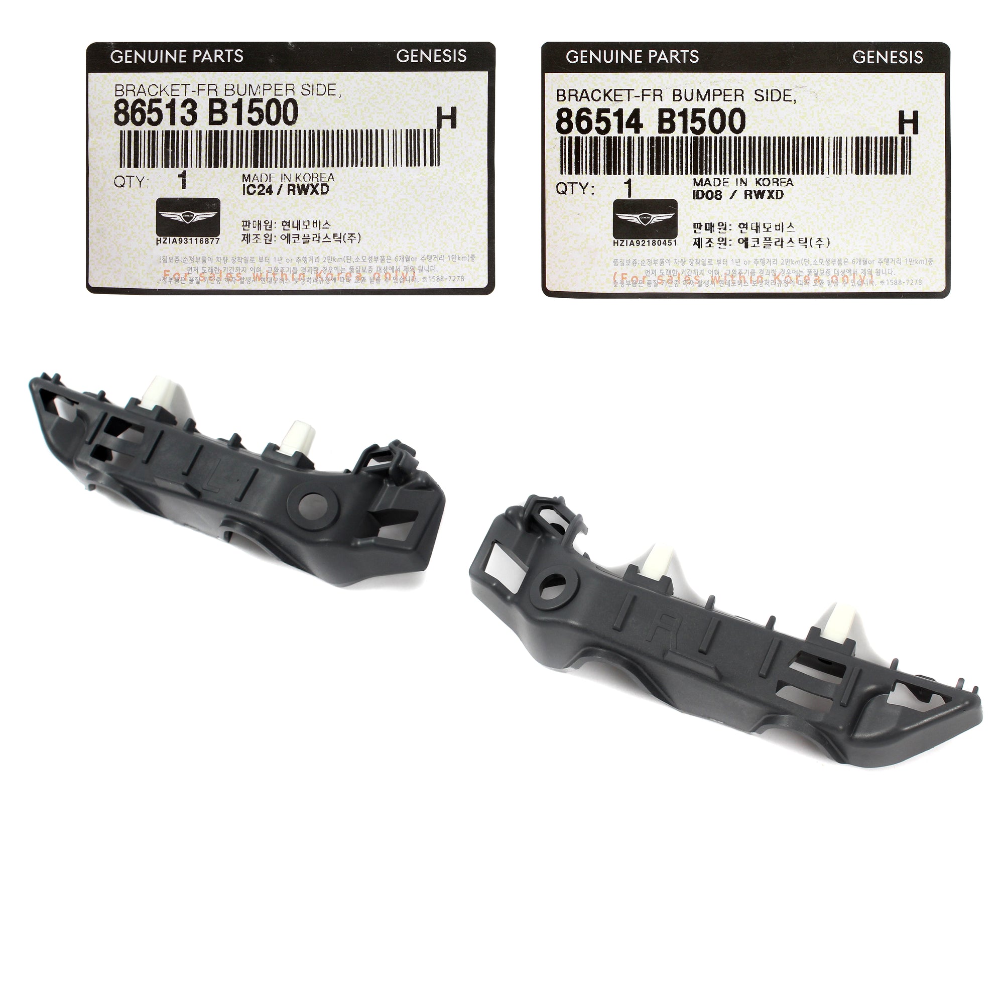 OEM Front Bumper Side Brackets LEFT & RIGHT for 17-20 GENESIS G80 86514B1500