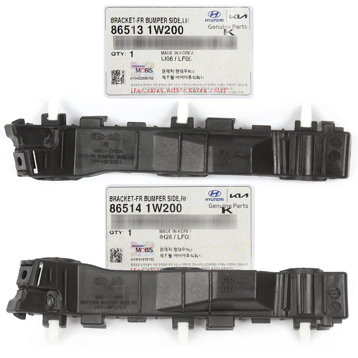 GENUINE Front Bumper Brackets LEFT &amp; RIGHT for KIA RIO 2012-2017 865141W200