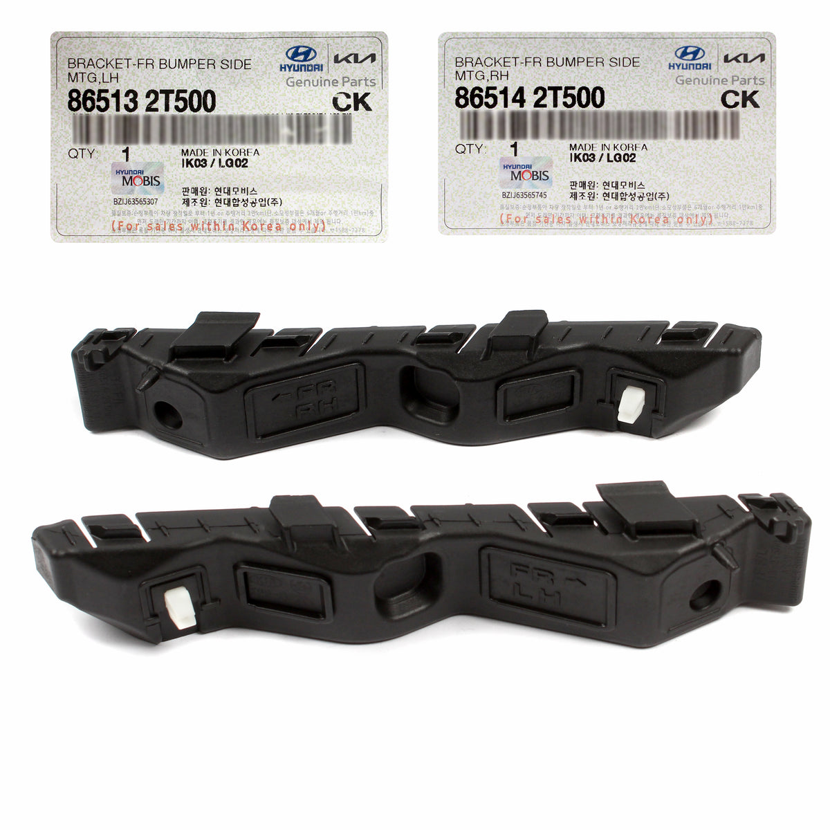 GENUINE Front Bumper Side Brackets LH &amp; RH for 2014-16 Kia Optima 865142T500