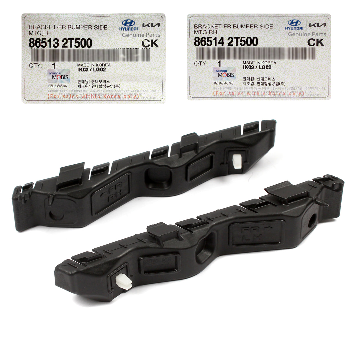 GENUINE Front Bumper Side Brackets LH &amp; RH for 2014-16 Kia Optima 865142T500