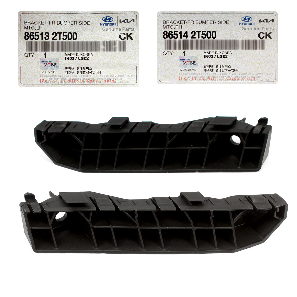 GENUINE Front Bumper Side Brackets LH &amp; RH for 2014-16 Kia Optima 865142T500