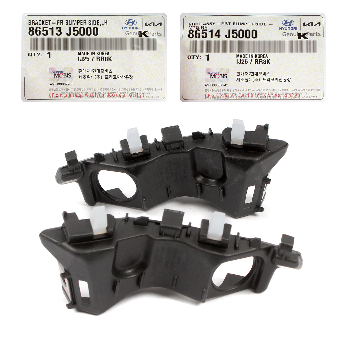 GENUINE Front Bumper Side Brackets LH RH for 2018-2023 Kia Stinger 86514J5000