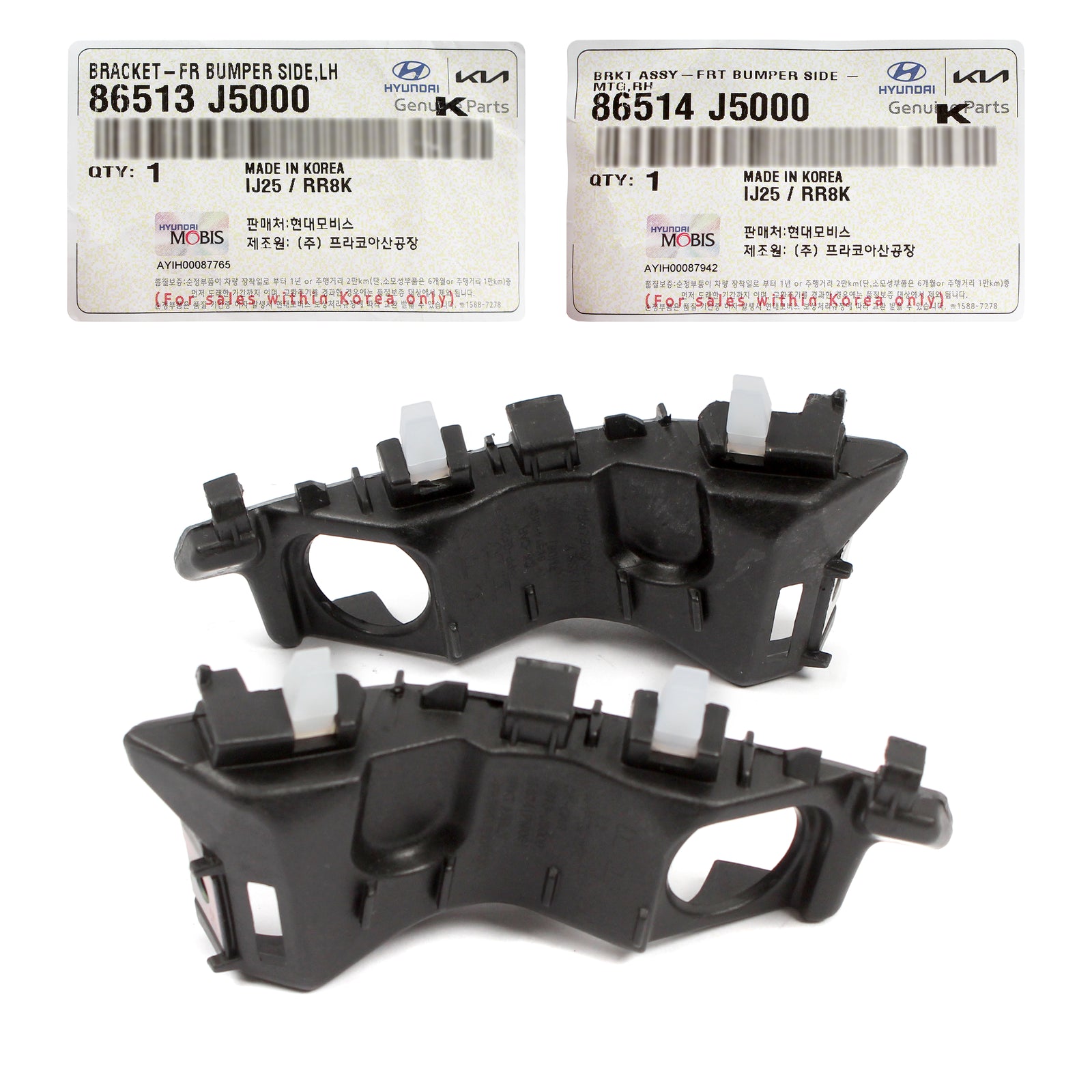 GENUINE Front Bumper Side Brackets LH RH for 2018-2023 Kia Stinger 86514J5000