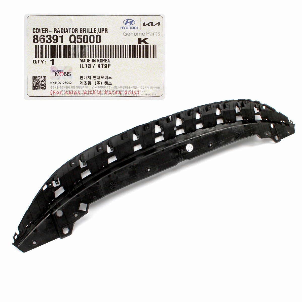 GENUINE Radiator Grille Upper Cover for 2021-2024 Kia Seltos 86391Q5000