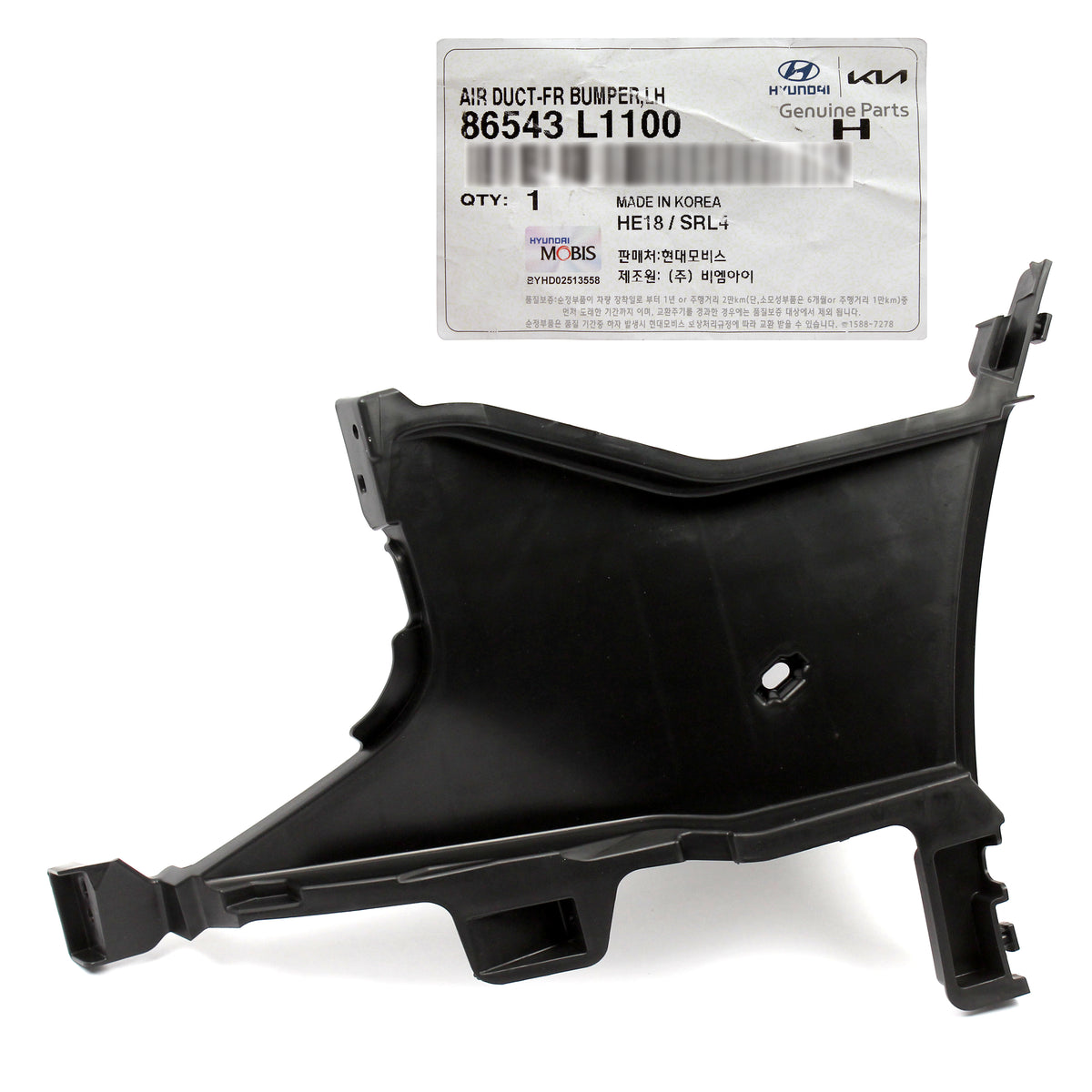 GENUINE Front Bumper Air Duct Curtain LEFT for 2020-2023 Hyundai Sonata Hybrid