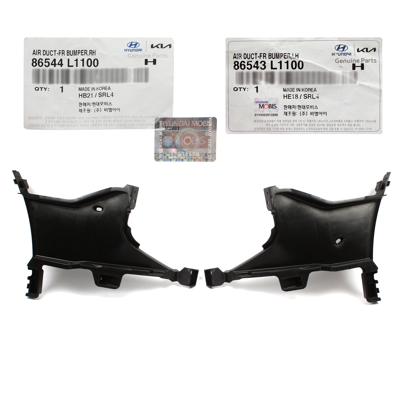 GENUINE Front Bumper Air Duct Curtains LEFT RIGHT for 2020-2023 Sonata Hybrid