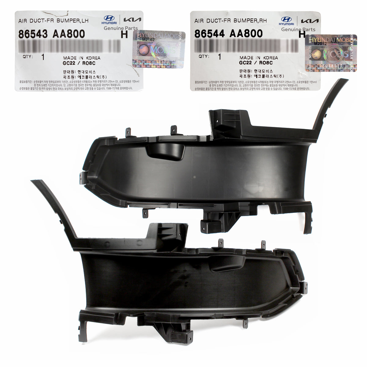 GENUINE Front Bumper Air Ducts LEFT &amp; RIGHT for 21-23 Elantra 1.6L 86544AA800