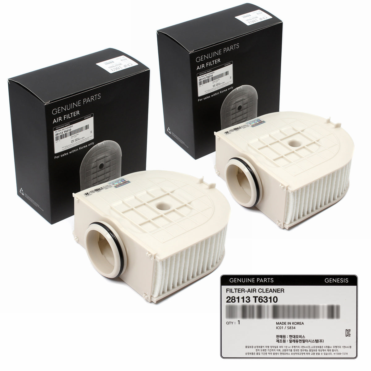 GENUINE OEM Air Filters 2PACK for 2021-2024 Genesis GV80 3.5L 28113T6310