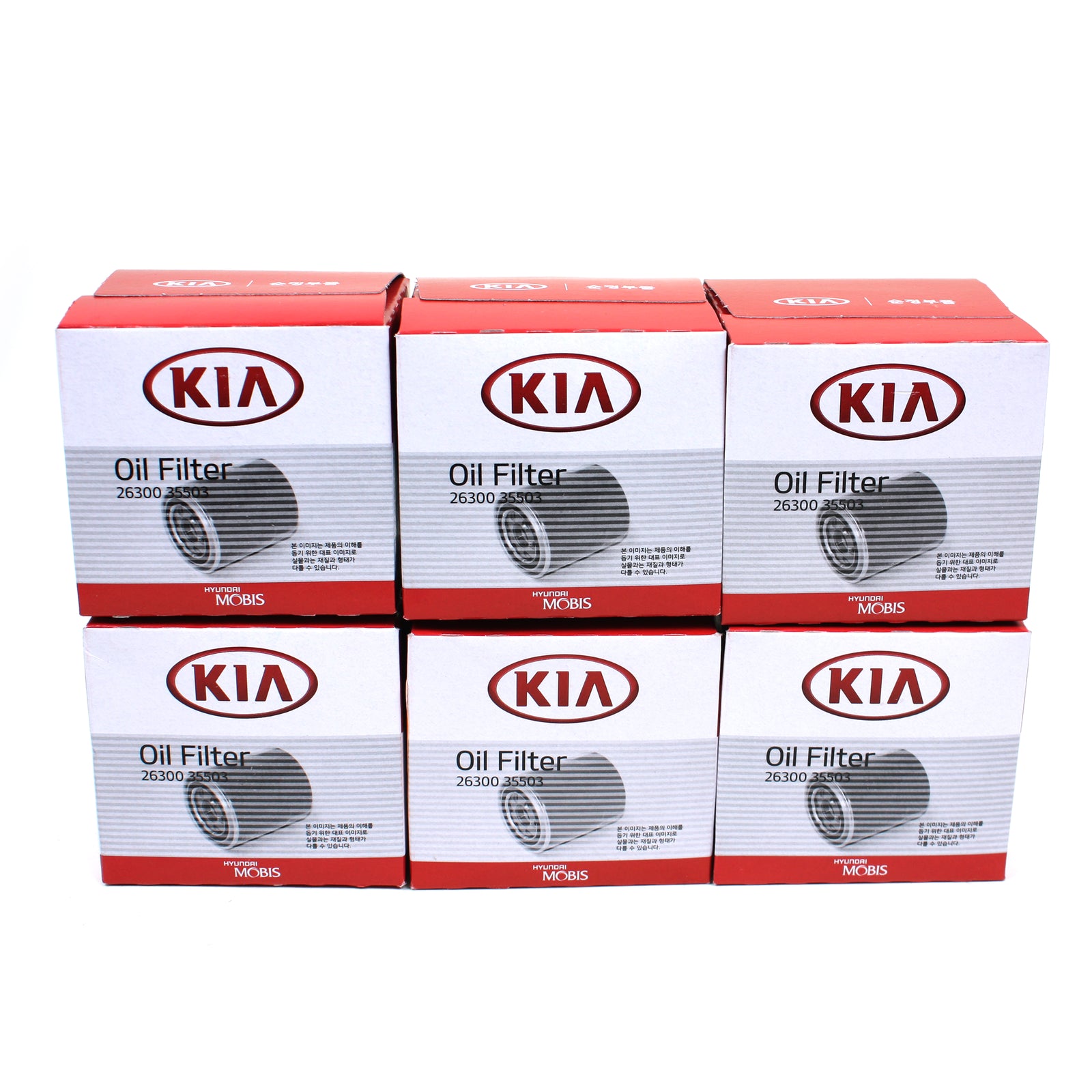 GENUINE OEM Oil Filters w/ Washers 6PACK for Hyundai Kia 2630035505