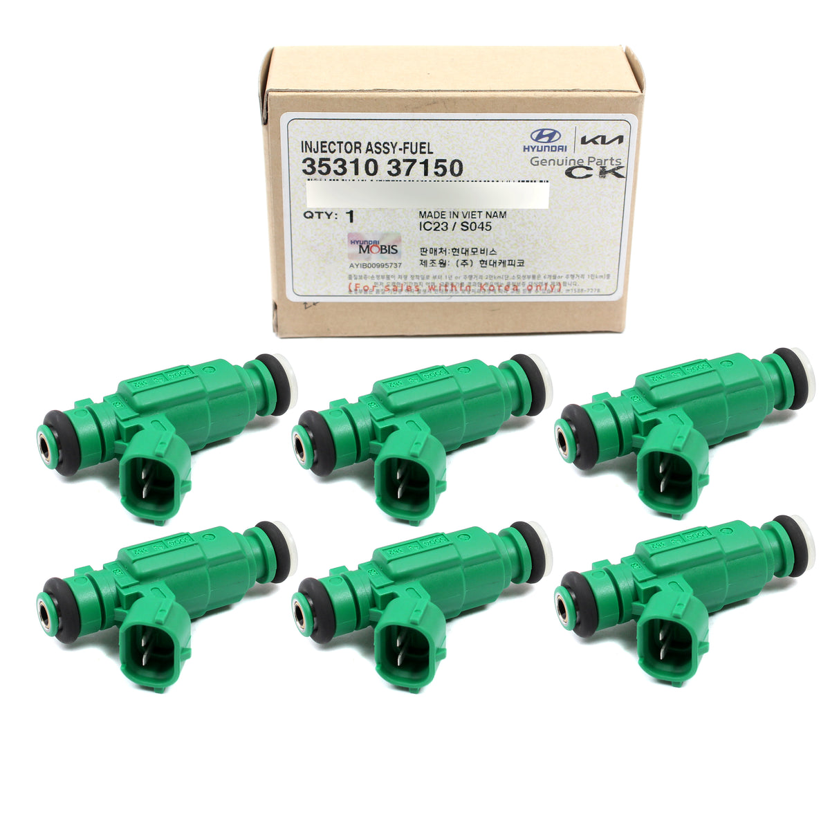 GENUINE Fuel Injector 6PACK Fits 99-10 Hyundai Kia 2.5L 2.7L OEM 35310-37150