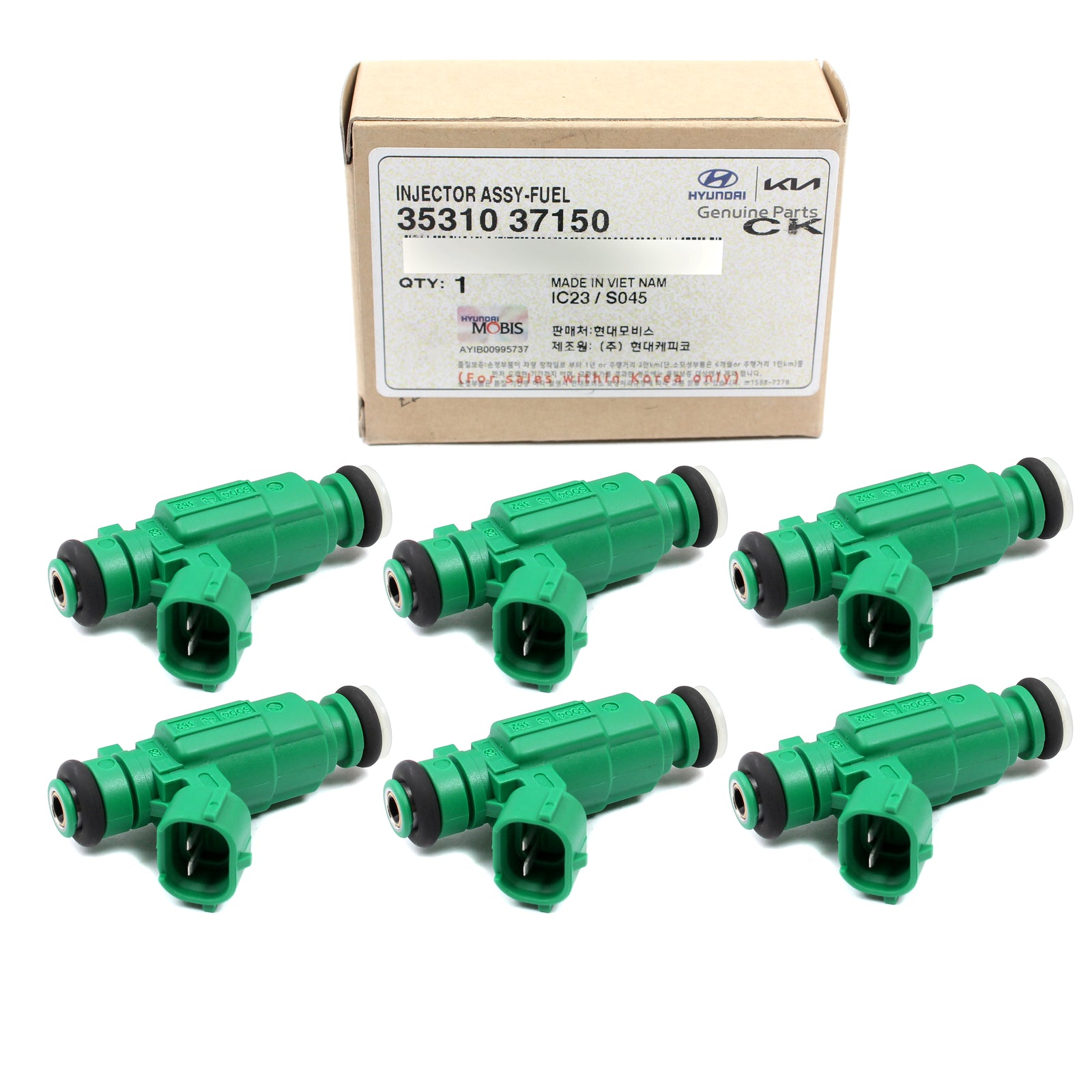 GENUINE Fuel Injector 6PACK Fits 99-10 Hyundai Kia 2.5L 2.7L OEM 35310-37150