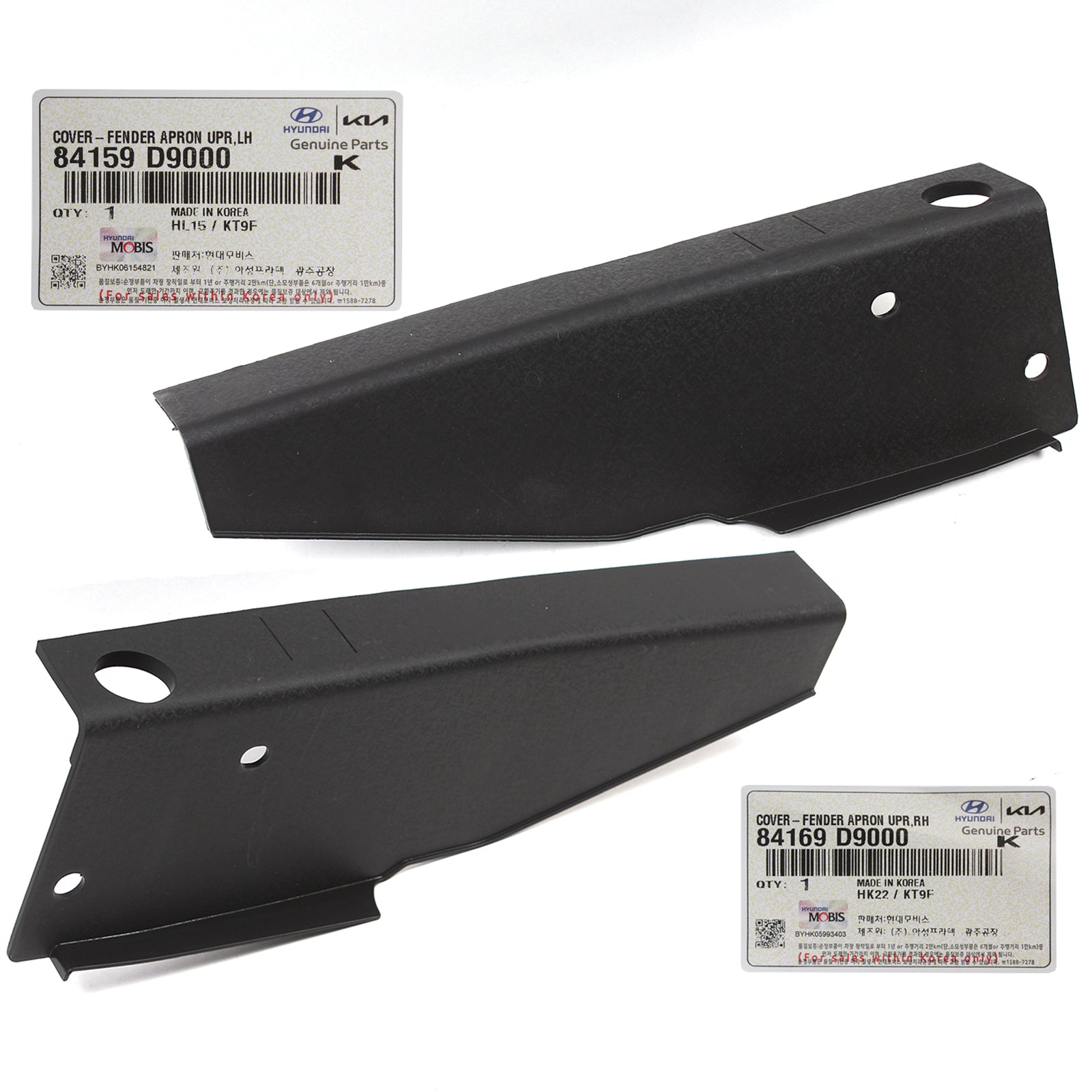 GENUINE Front Fender Apron Covers LH & RH for 17-22 Kia Sportage 84169D9000