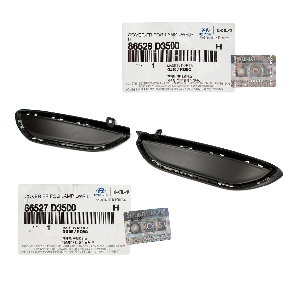 GENUINE Front Fog Lamp Covers LEFT &amp; RIGHT for 19-21 Hyundai Tucson 86528D3500