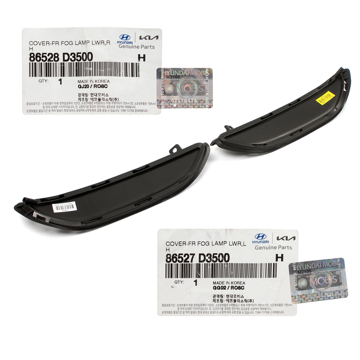 GENUINE Front Fog Lamp Covers LEFT &amp; RIGHT for 19-21 Hyundai Tucson 86528D3500