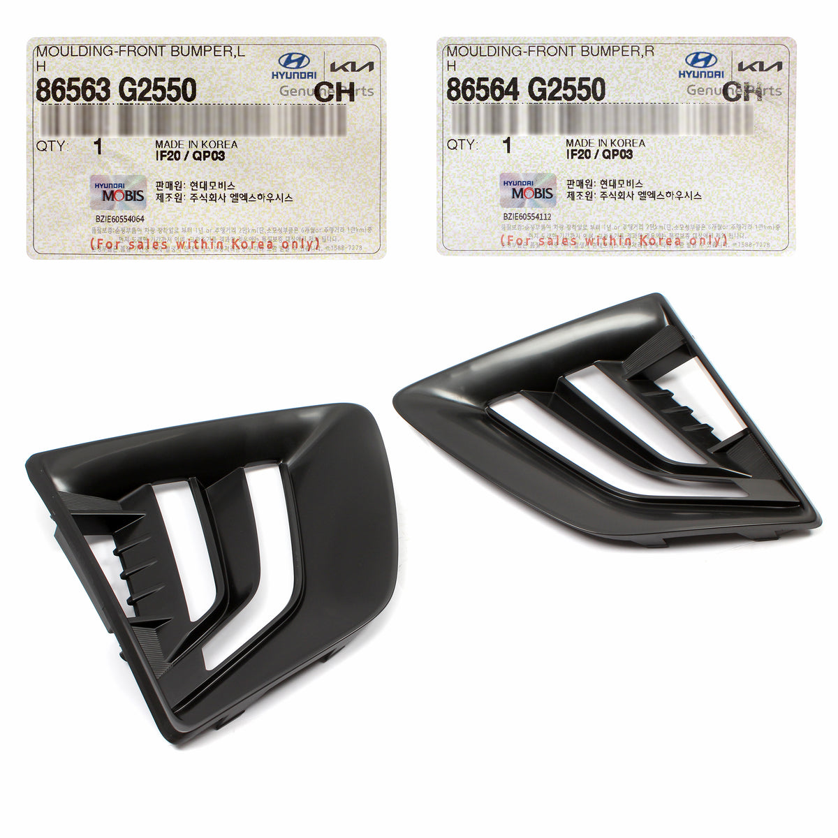 OEM Fog Lights Trim Bezel LEFT &amp; RIGHT for 2020-2022 Hyundai Ioniq 86564G2550