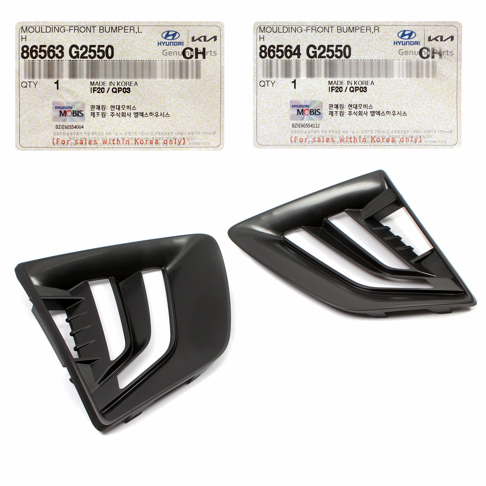 OEM Fog Lights Trim Bezel LEFT & RIGHT for 2020-2022 Hyundai Ioniq 86564G2550