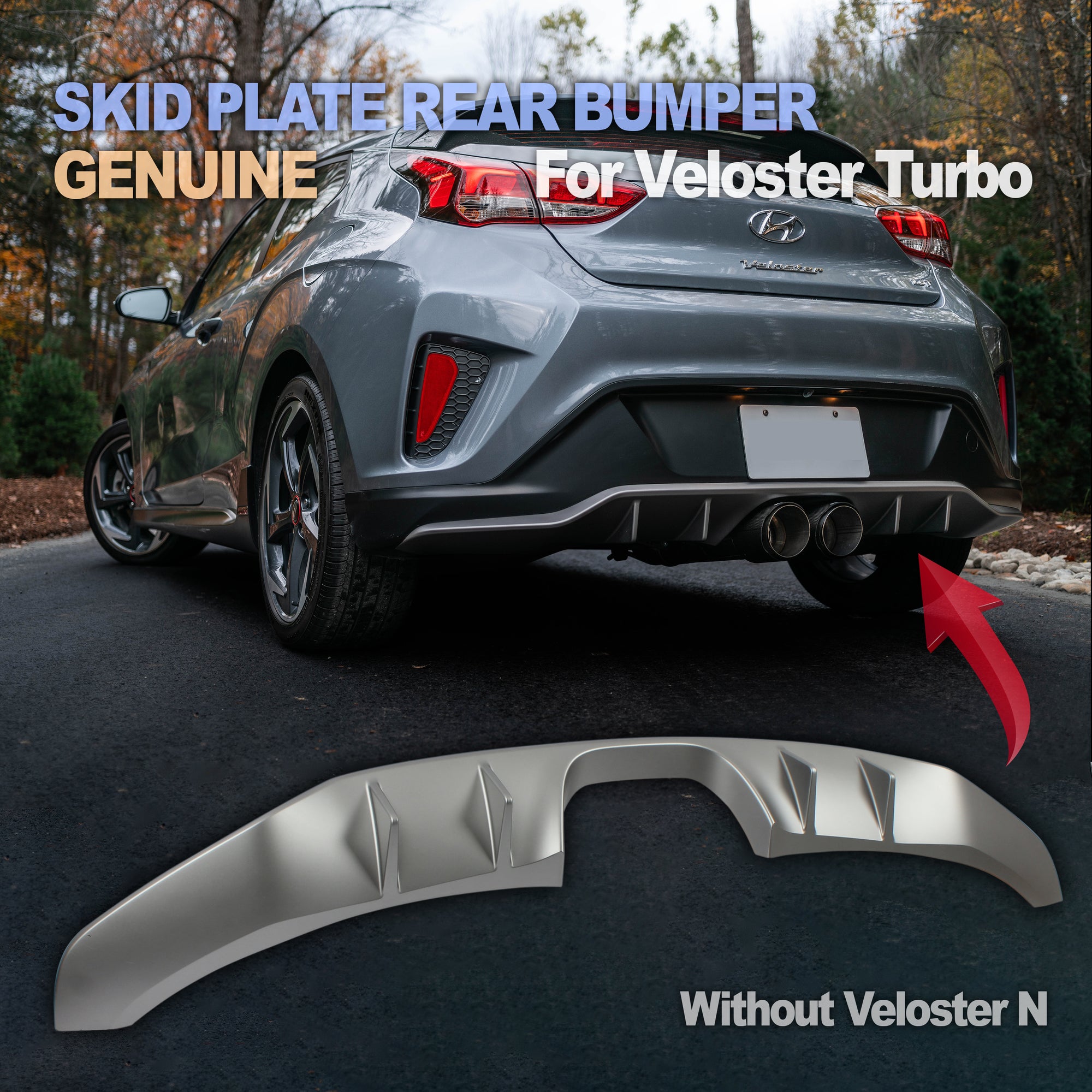 GENUINE REAR Bumper Skid Plate for 2019-2021 Hyundai Veloster Turbo 86665J3500