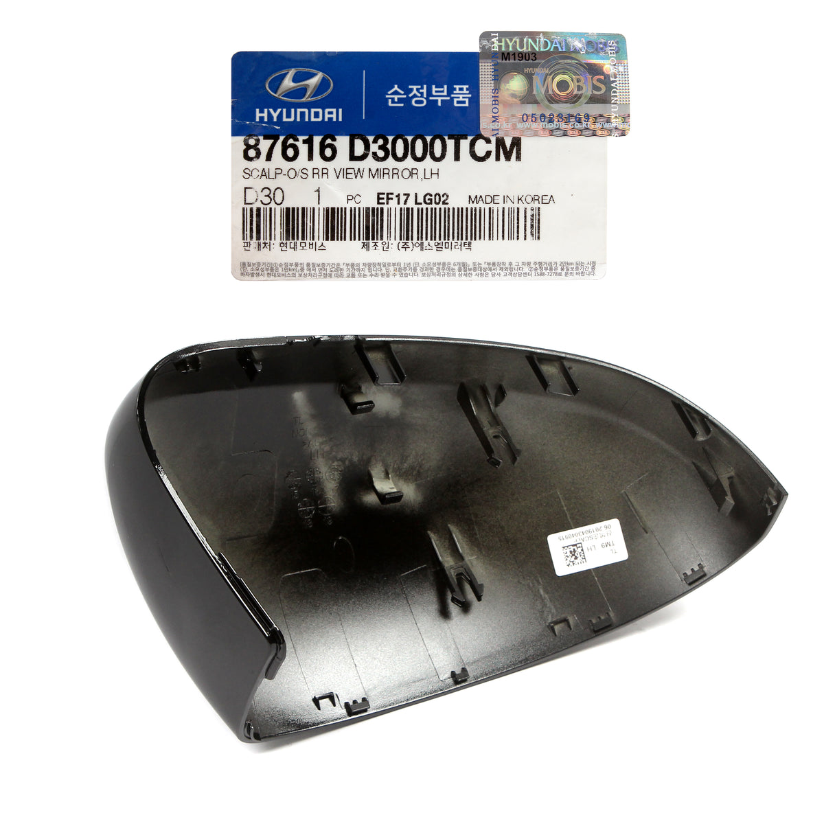 GENUINE Side Mirror Cover BLACK LEFT for 2016-2021 Hyundai Tucson 87616D3000TC