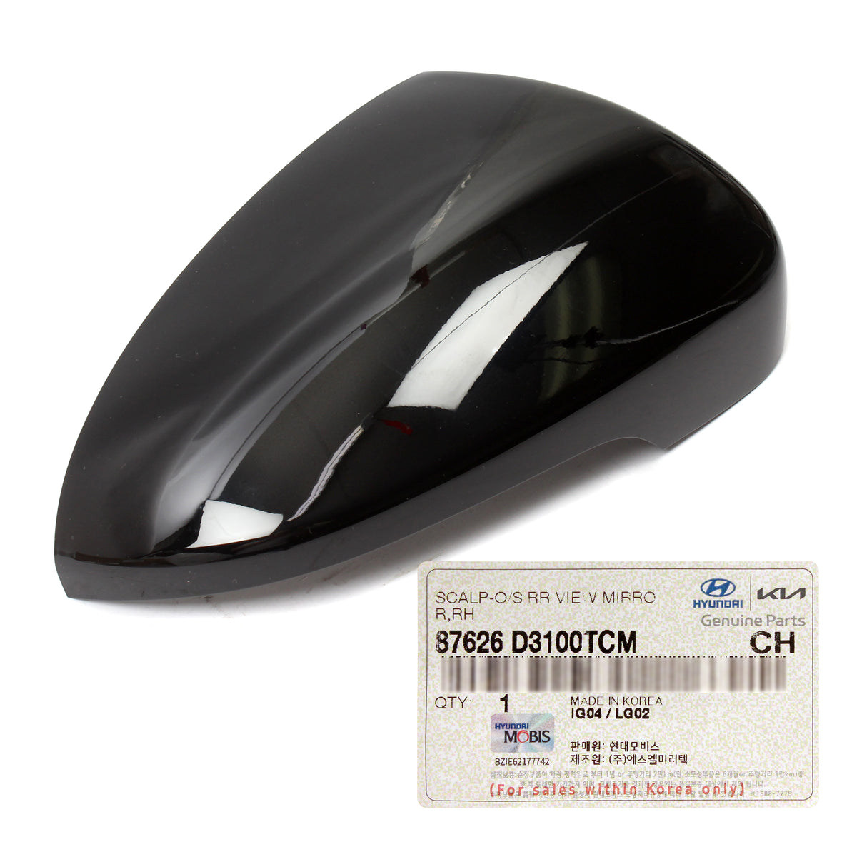 OEM Side Mirror Covers BLACK LEFT RIGHT for 16-21 Hyundai Tucson 87626D3100TCM