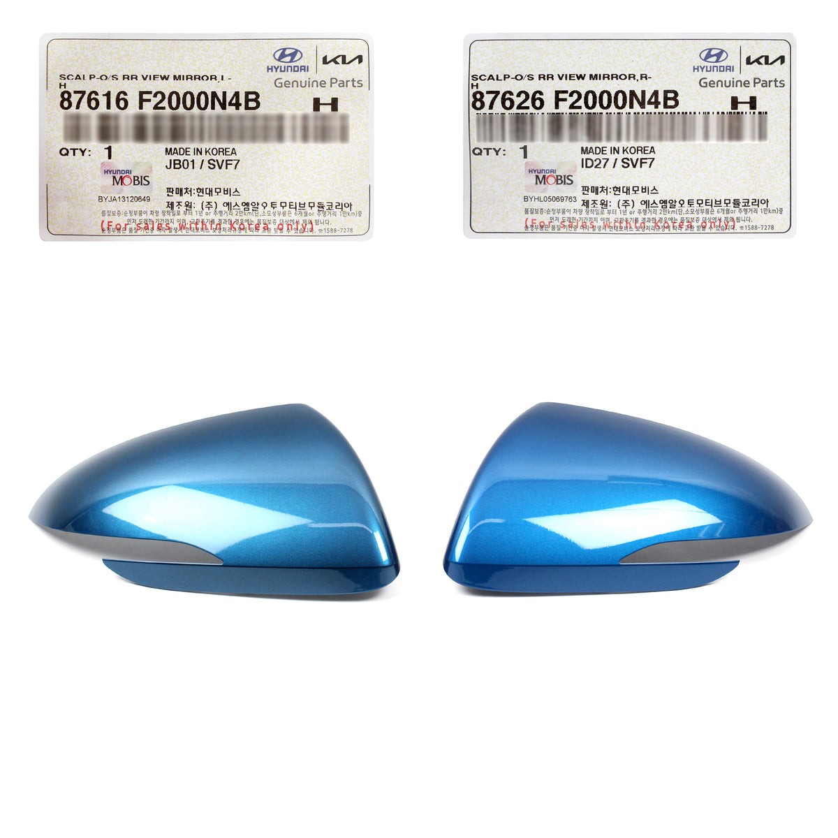 GENUINE Side Mirror Covers BLUE LEFT &amp; RIGHT for 2017-2020 Hyundai Elantra