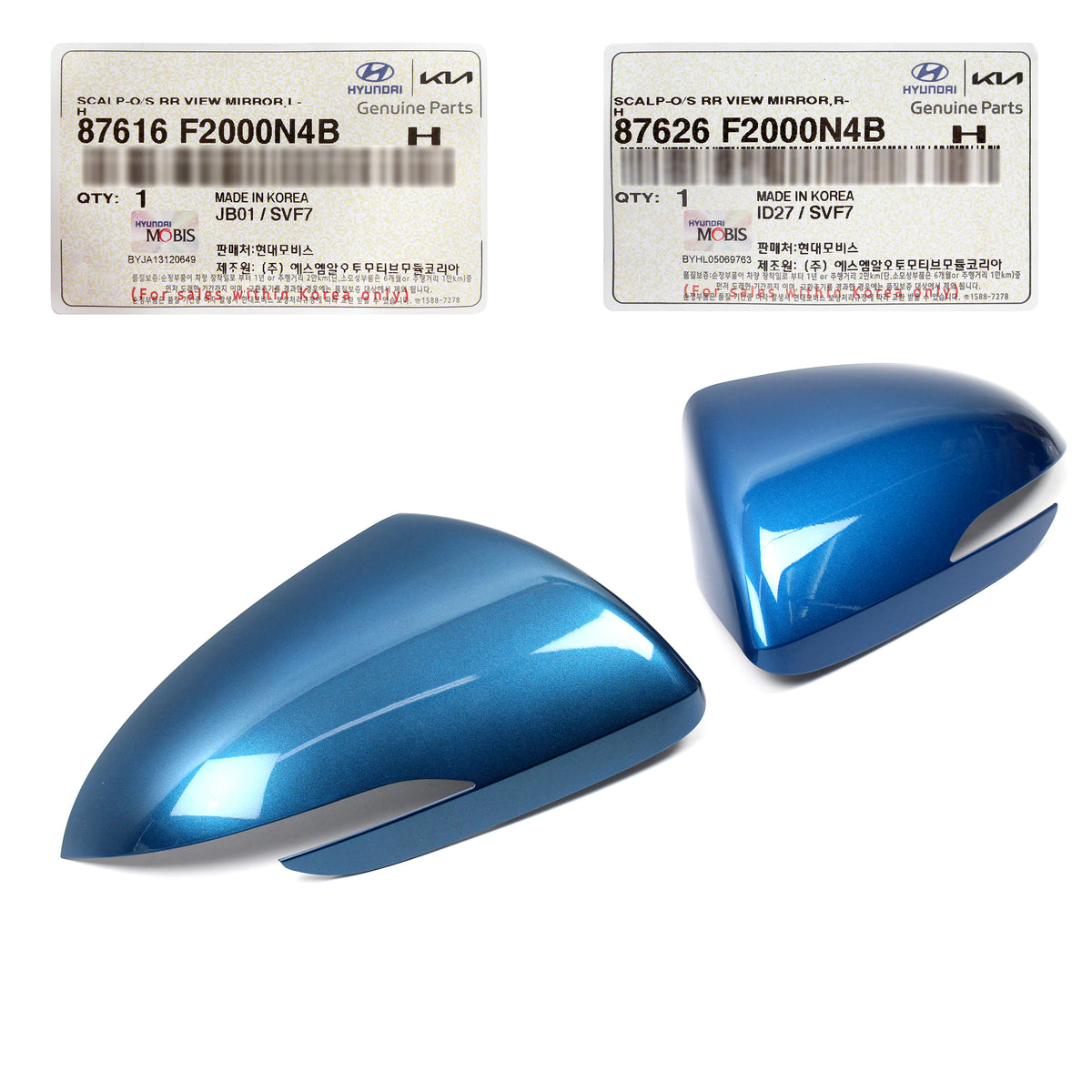 GENUINE Side Mirror Covers BLUE LEFT &amp; RIGHT for 2017-2020 Hyundai Elantra