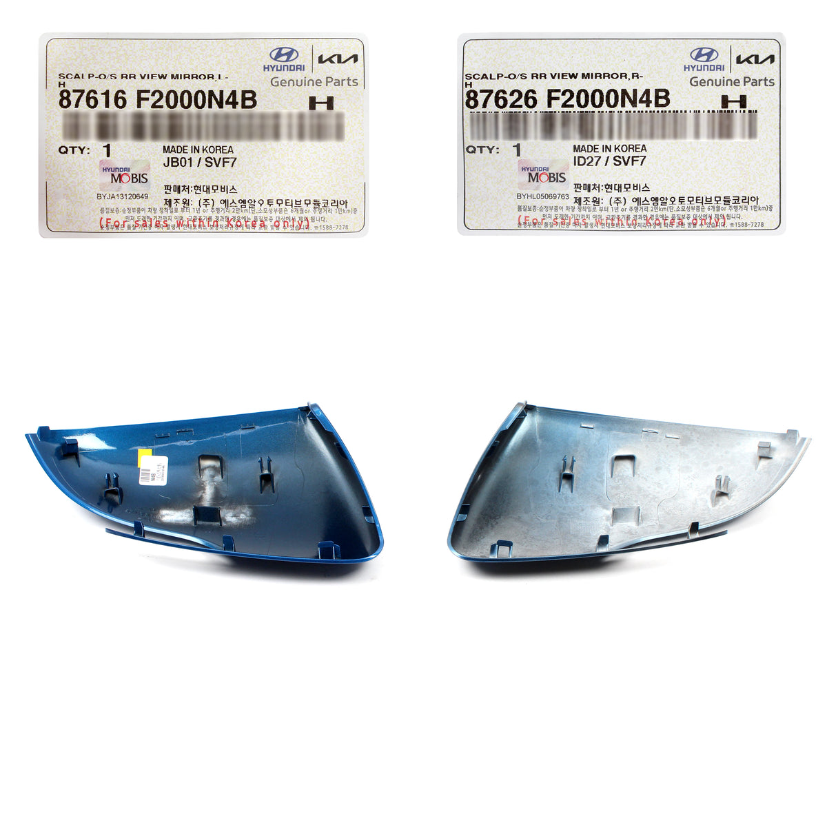 GENUINE Side Mirror Covers BLUE LEFT &amp; RIGHT for 2017-2020 Hyundai Elantra