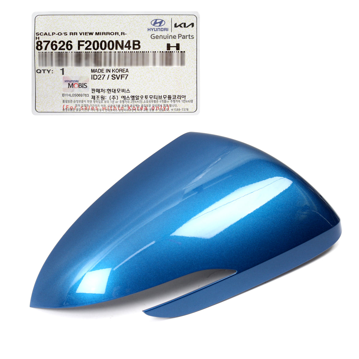 GENUINE Side Mirror Covers BLUE LEFT &amp; RIGHT for 2017-2020 Hyundai Elantra