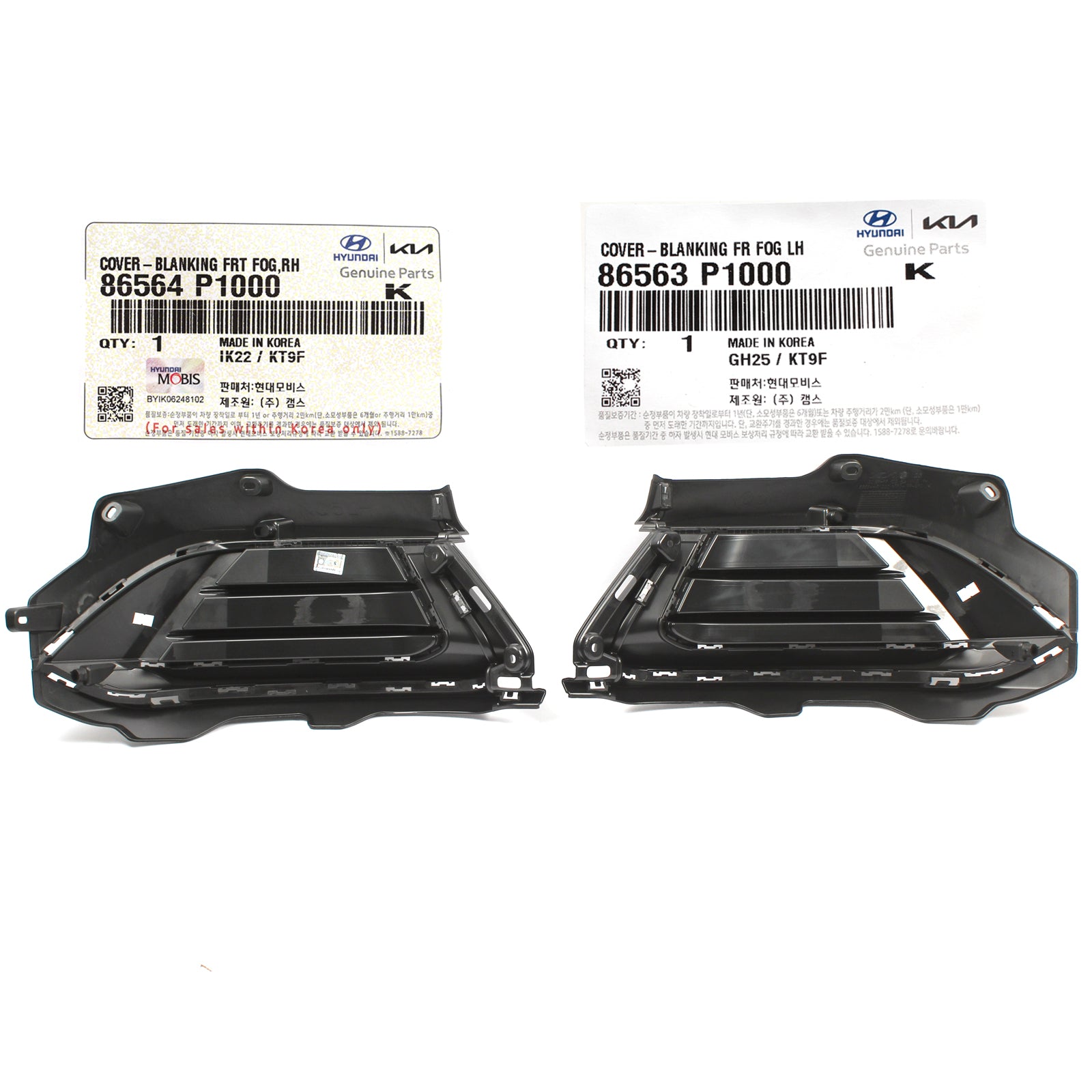 GENUINE Front Bumper Blanking Covers LH & RH for 2023 Kia Sportage 86564P1000