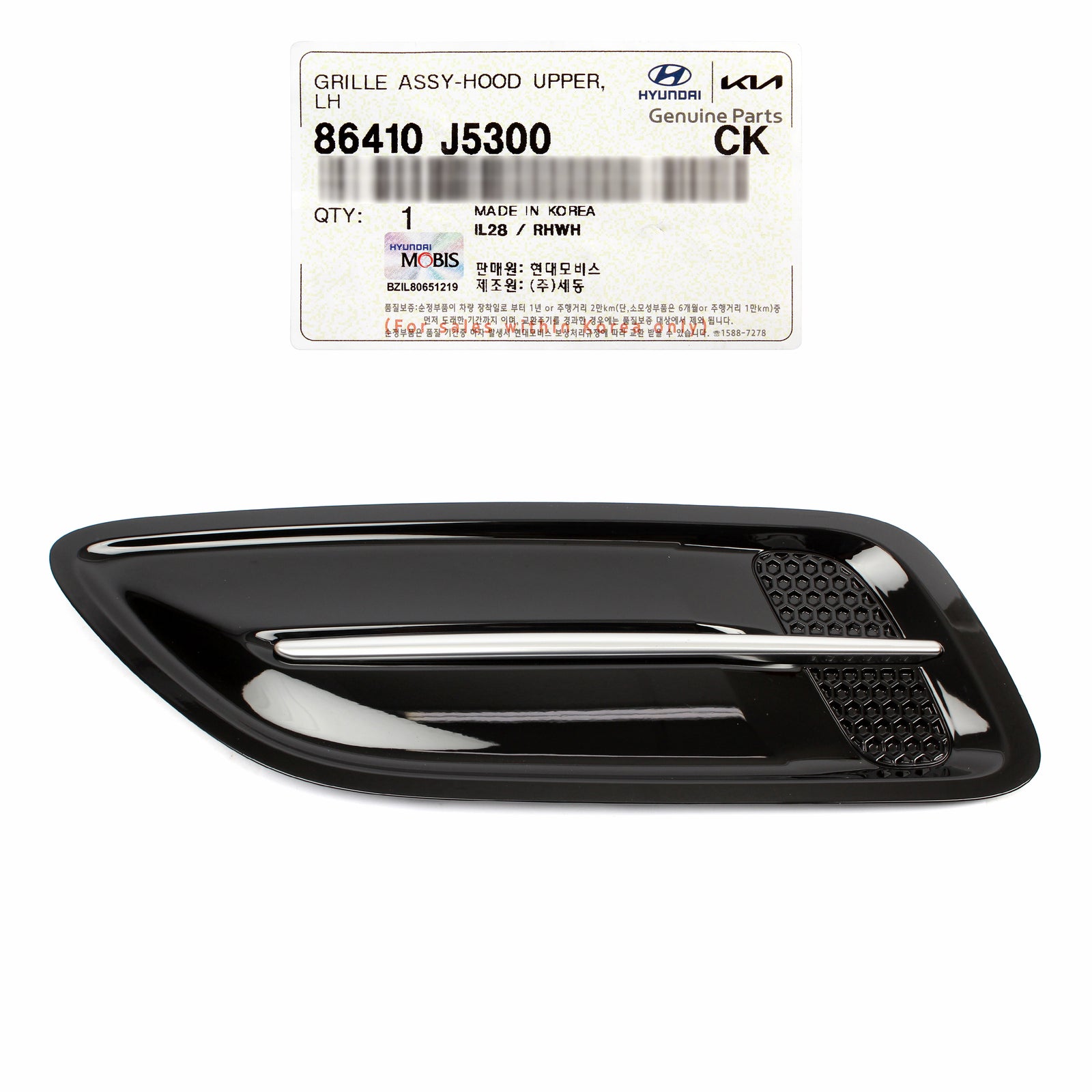 GENUINE Hood Vent Grille LEFT DRIVER LH for 2018-2023 Kia Stinger 86410J5300