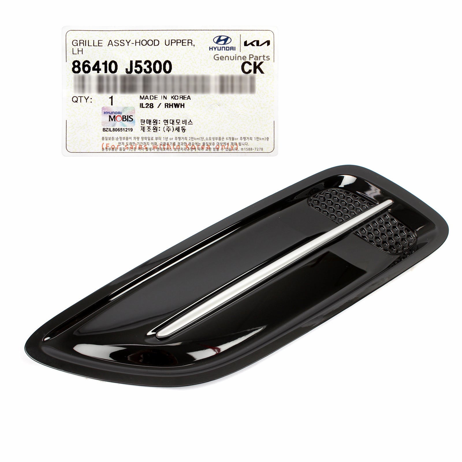 GENUINE Hood Vent Grille LEFT DRIVER LH for 2018-2023 Kia Stinger 86410J5300