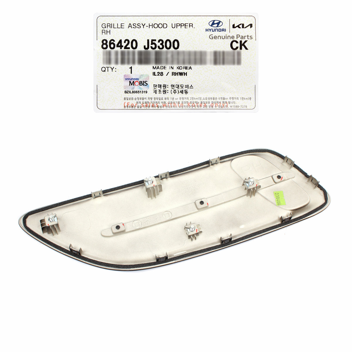 GENUINE Hood Vent Grille RIGHT PASSENGER for 2018-2023 Kia Stinger 86420J5300