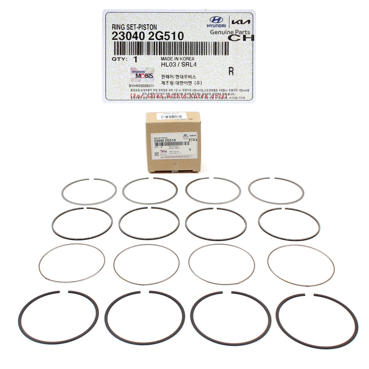 GENUINE Engine Piston Rings STD for 13-21 Santa Fe Sonata Tucson 2.4L 230402G510