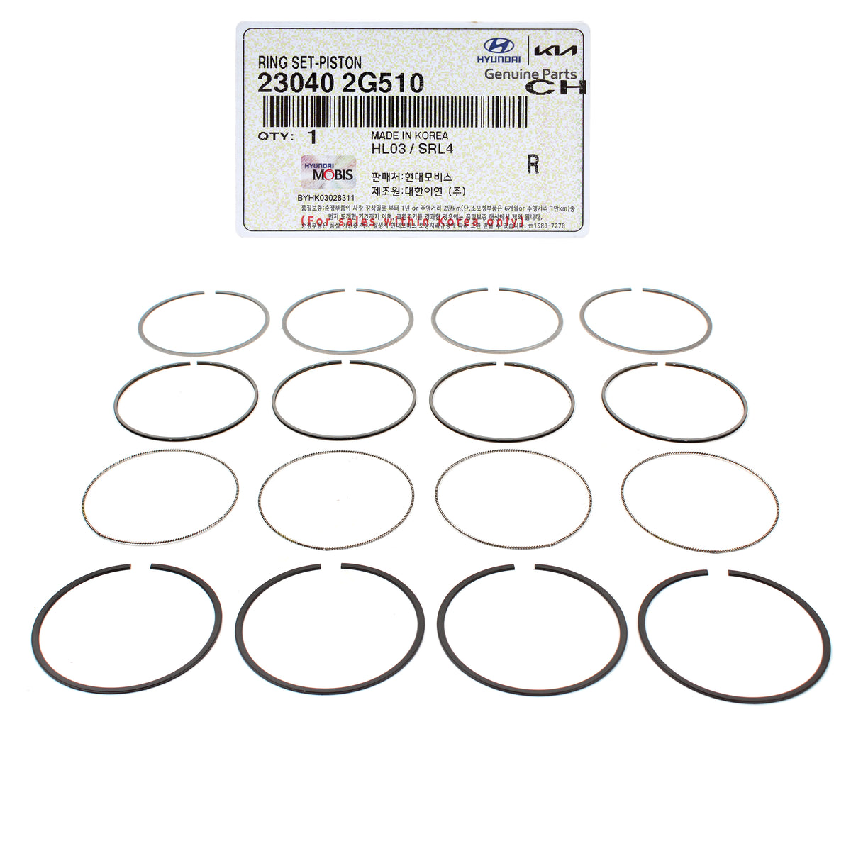 GENUINE Engine Piston Rings STD for 13-21 Santa Fe Sonata Tucson 2.4L 230402G510