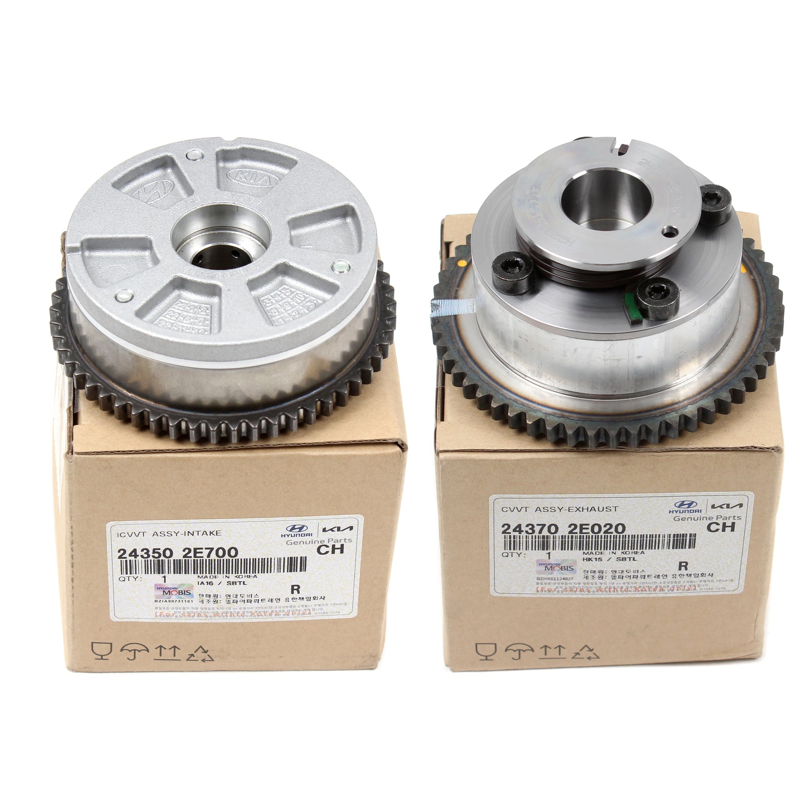 GENUINE Intake Exhaust CVVT Gear for 17-21 Hyundai Kia 2.0 243502E700 243702E020