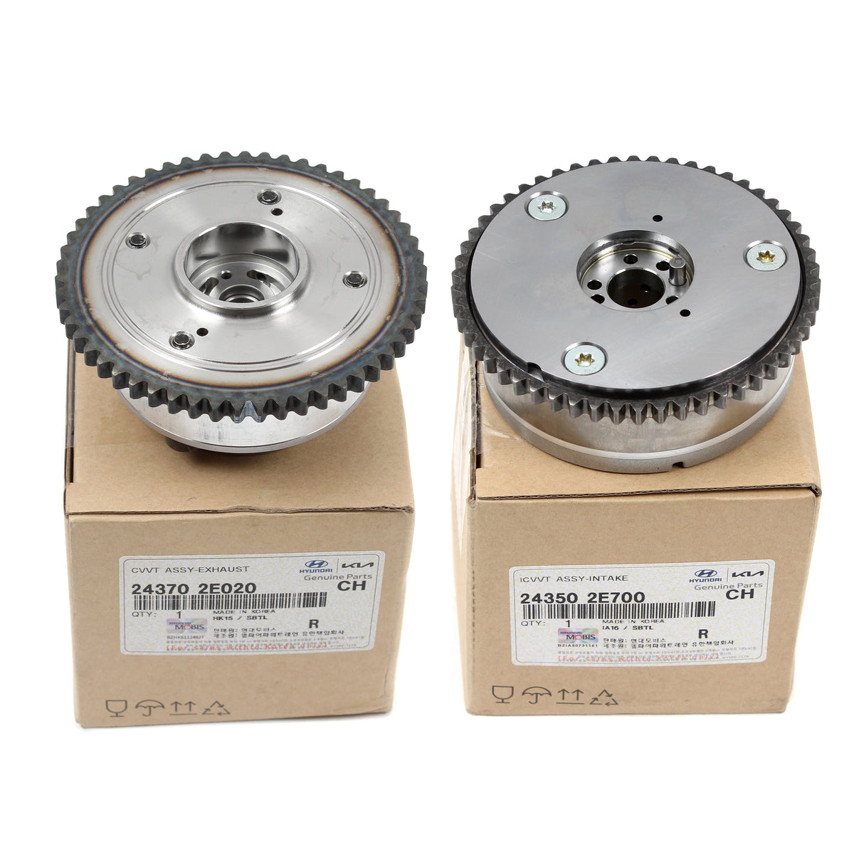 GENUINE Intake Exhaust CVVT Gear for 17-21 Hyundai Kia 2.0 243502E700 243702E020