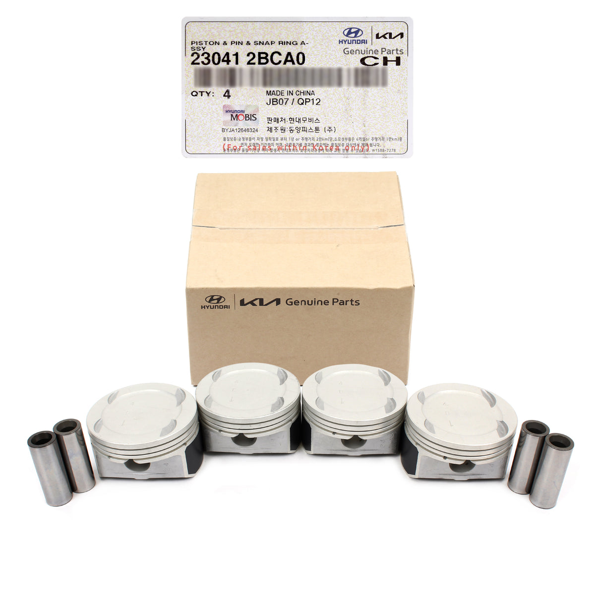 GENUINE Engine Piston Set STD w/ Rings for 2016-2022 Hyundai Kia 1.6L Turbo