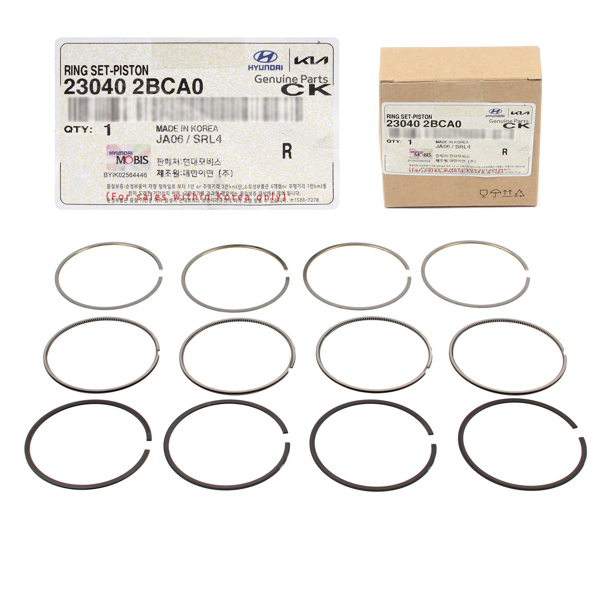 GENUINE Engine Piston Set STD w/ Rings for 2016-2022 Hyundai Kia 1.6L Turbo