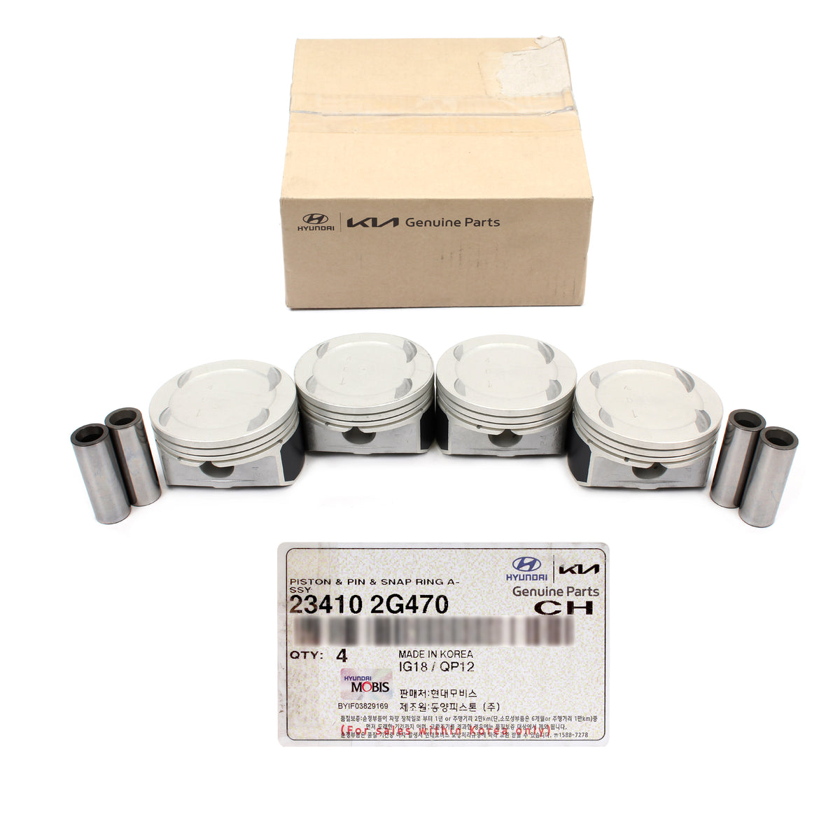 GENUINE Engine Piston Set STD for 2016-2022 Hyundai Kia 2.0L Turbo 234102G470