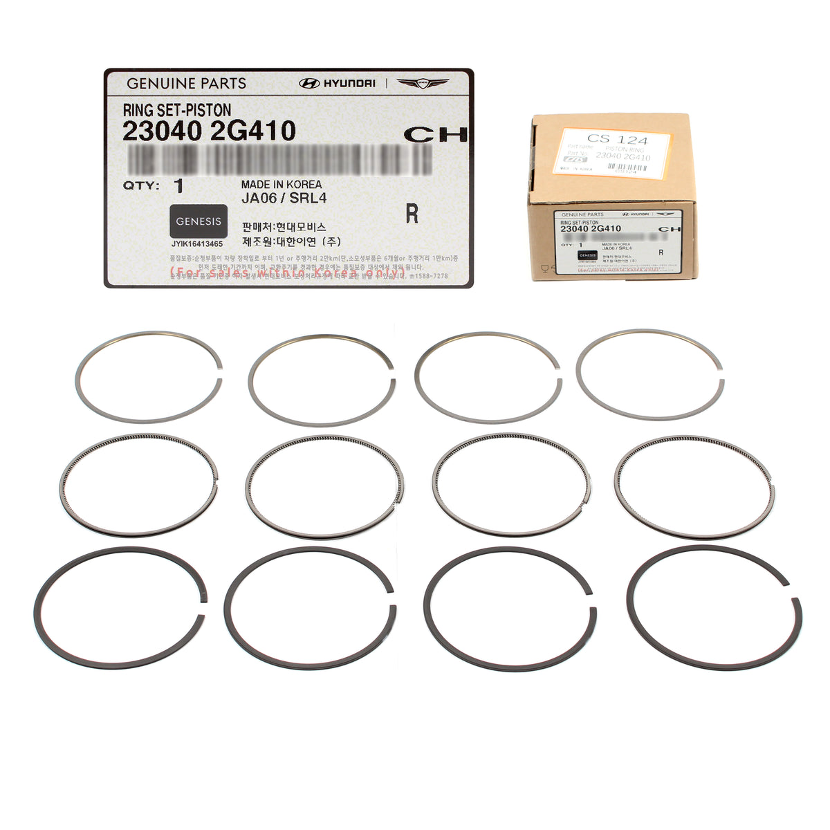 GENUINE Engine Piston Set &amp; Rings STD for 2016-2022 Hyundai Kia 2.0L Turbo