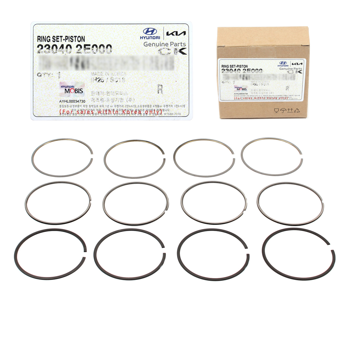 GENUINE Engine Piston Rings STD for Elantra 11-13 Forte Soul 12-16 23040-2E000